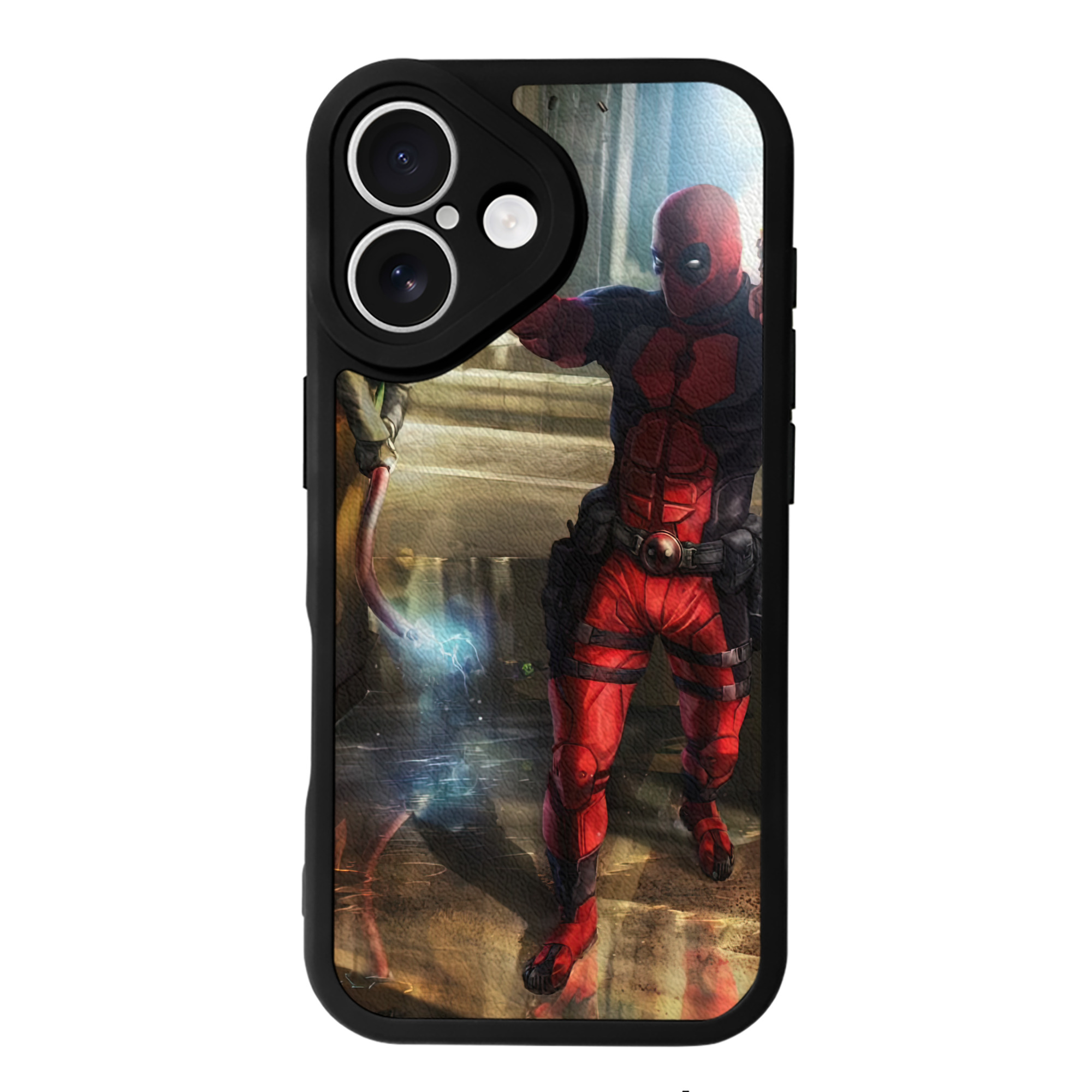 （画像用） Deadpool デッドプール 【iPhone 16シリーズ対応】シリコンスマホケース（レザー調） 材質：シリコン